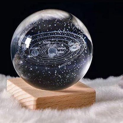 3D Crystal Ball LED Night Lamp – Galaxy & Moon Design
